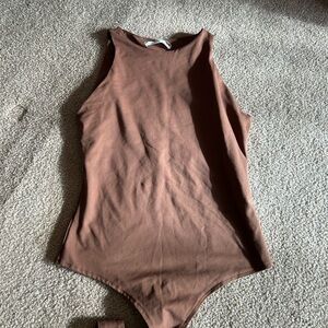 Amazon Women's Tan Sleeveless Bodysuit